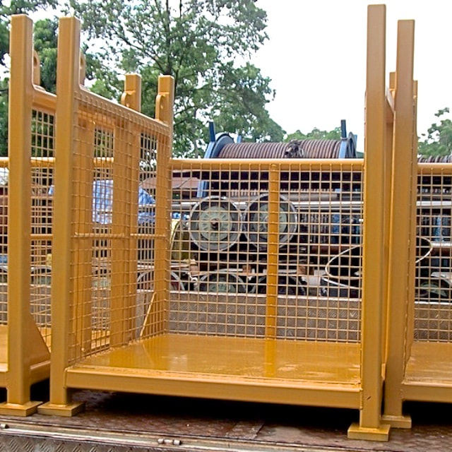 Metal fabrication Singapore - Custom steel cage painted yellow